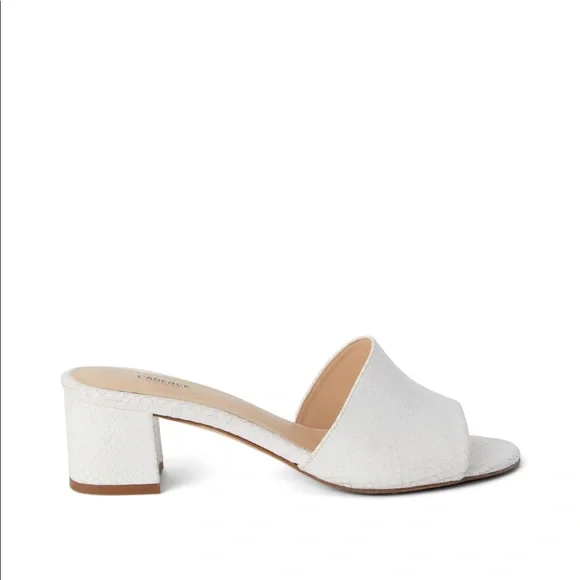 L'AGENCE Shoes Lagence Emiliana Open Toe Mule White Snake